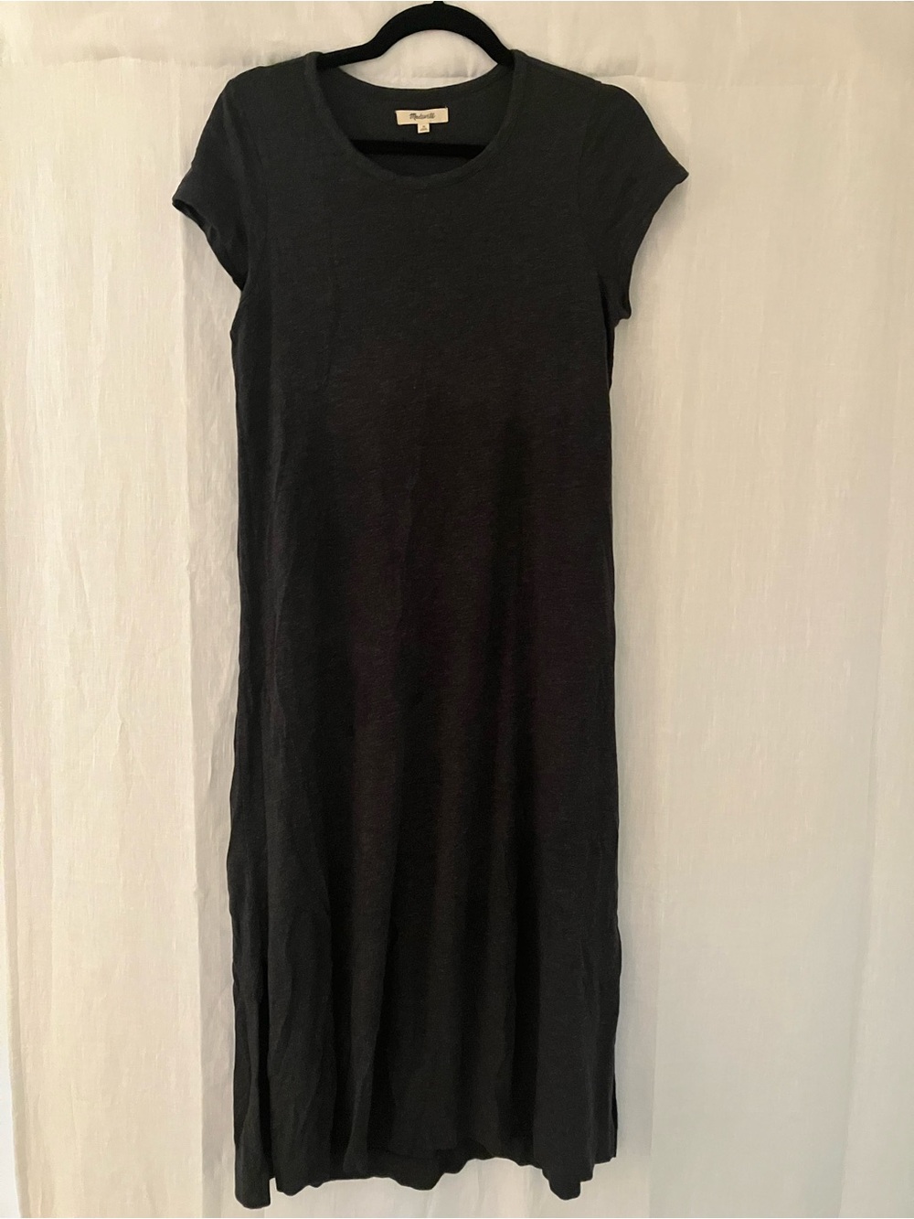 Madewell Grey Short-Sleeve Crewneck Midi Dress